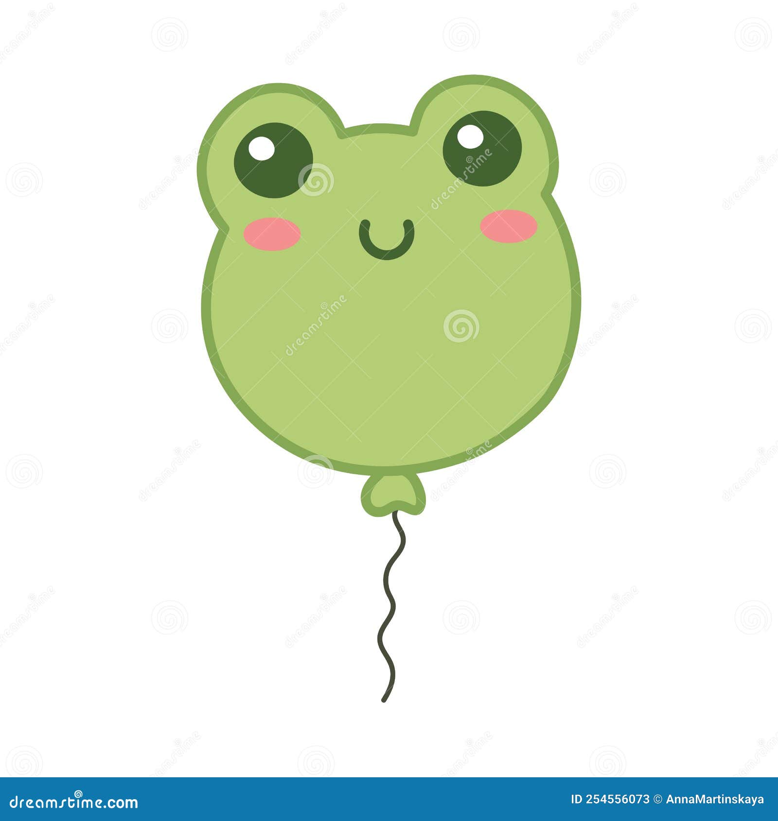 kawaii & happy green frog smiling Sticker