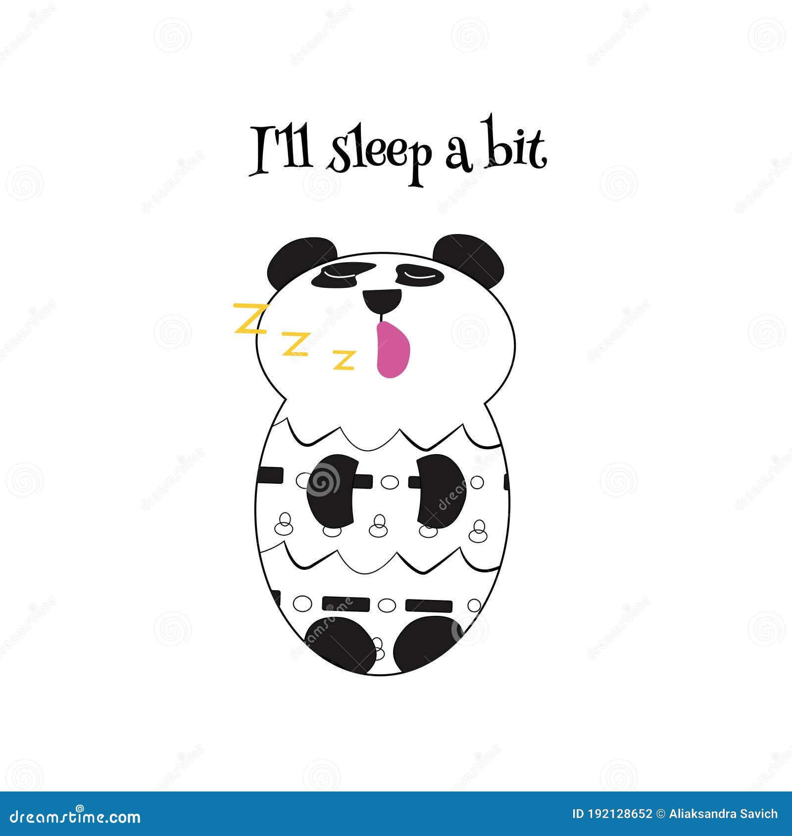 Kawaii Gracioso Panda Dormido Con Patrones En El Vientre En Una Ilustración  Vectorial De Fondo Blanco Ilustración del Vector - Ilustración de tarjeta,  panda: 192128652