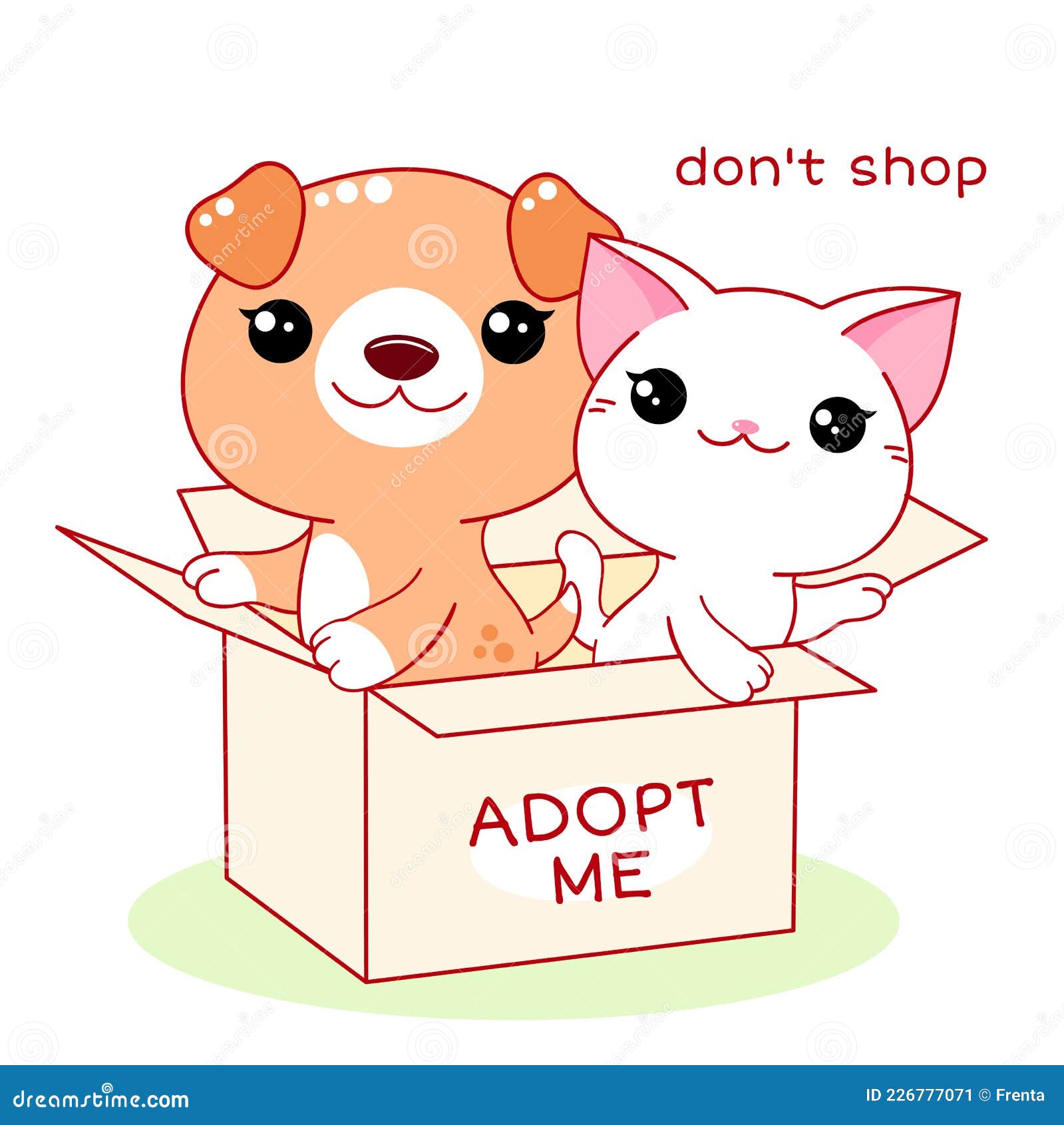 Adopt me cartoon landing page with homeless pets Vector Image