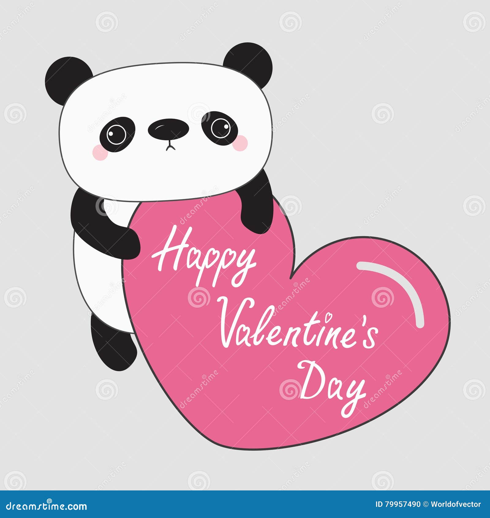 Kawaii Panda Baby Bear. Happy Valentines Day Text. Cute Cartoon Character Holding Big Pink Heart Stock Vector - Illustration of adorable, drawing: 79957490 Kawaii Panda Baby Bear. Happy Valentines Day Text. Cute Cartoon Character Holding Big Pink Heart Stock Vector - Illustration of adorable, drawing: 79957490