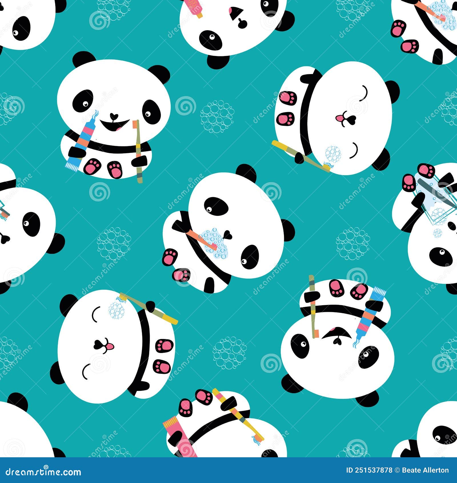 Kawaii Panda E Fundo Do Vetor De Frutos Sem Costura. Ursos De Desenho  Animado E Frutos De Caráter Rindo Espalhados a Rosa Ilustração do Vetor -  Ilustração de backdrop, urso: 215254027
