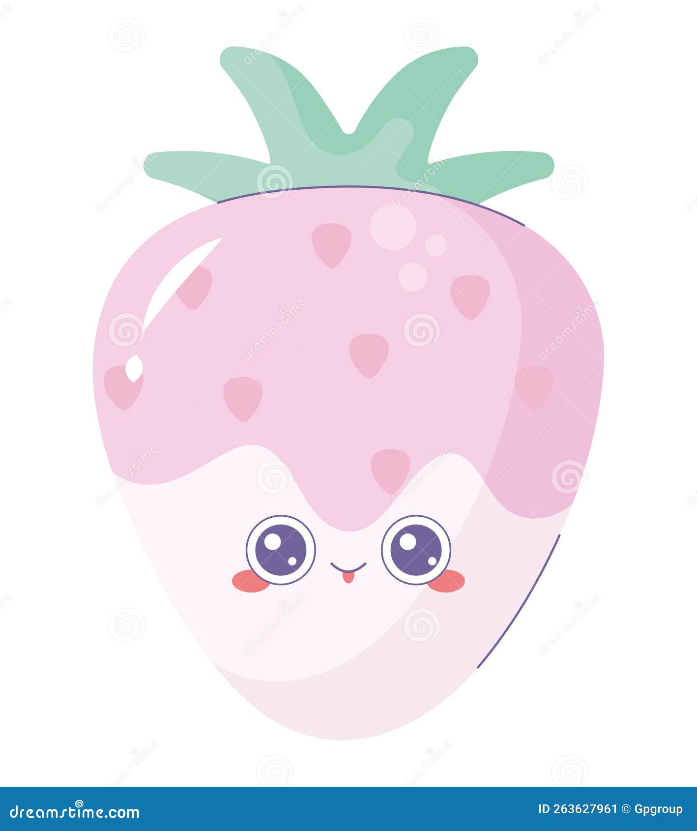 Kawaii strawberry design stock vector. Illustration of harvest 263627961