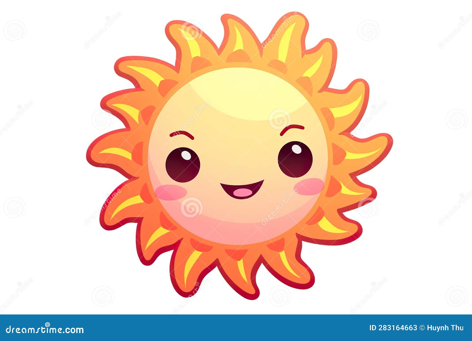 kawaii sun sticker image, in the style of kawaii art, meme art, animated gifs  white background