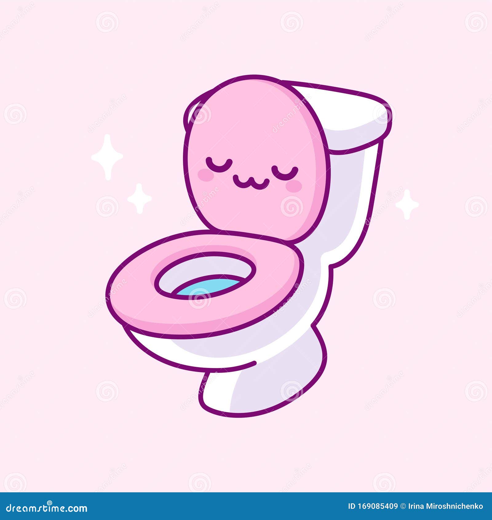 Kawaii Toilet Drawing Cartoon Vector | CartoonDealer.com #169085409