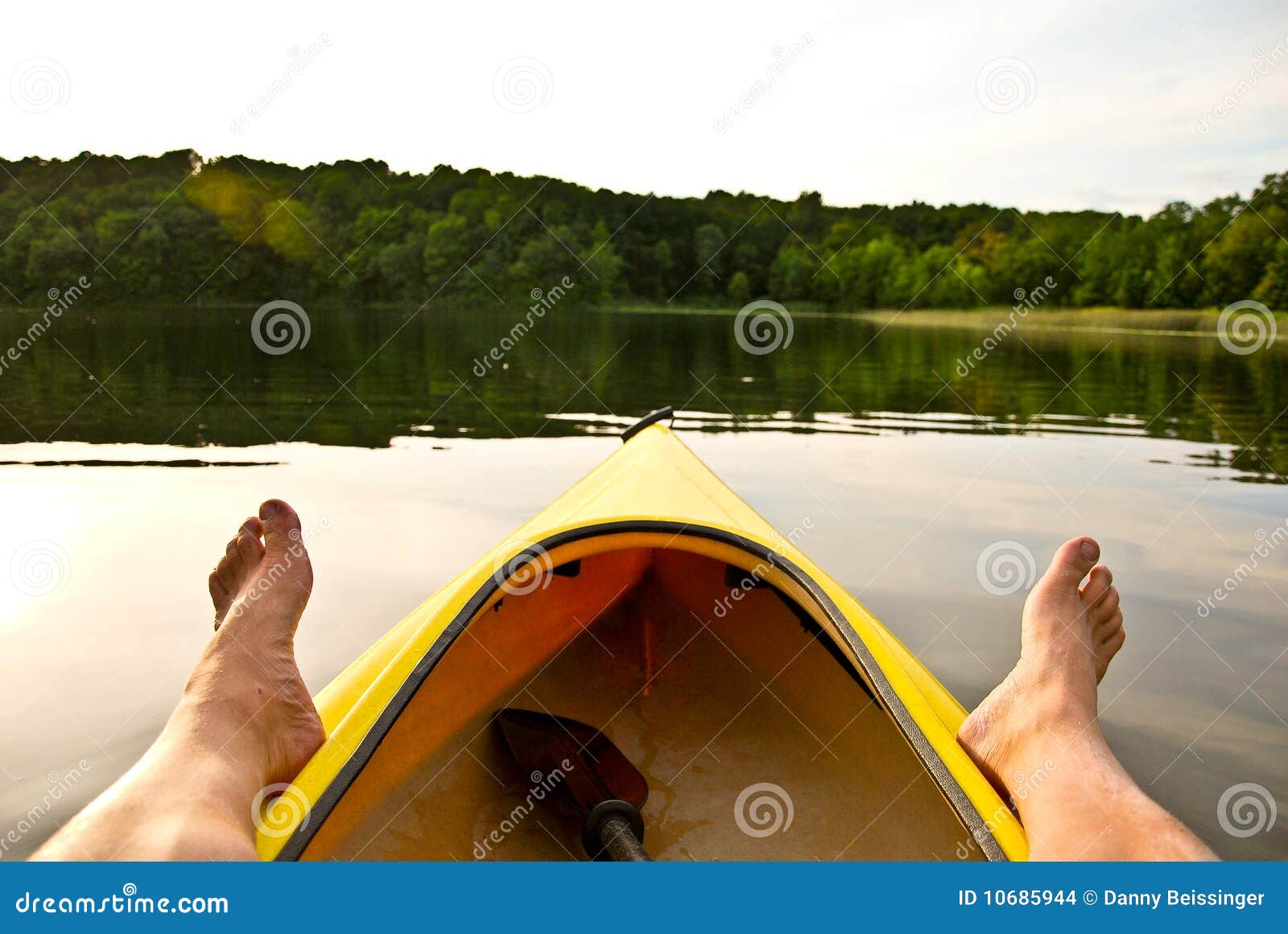 Kayak on Lake feet stock photo. Image of water, american 10685944