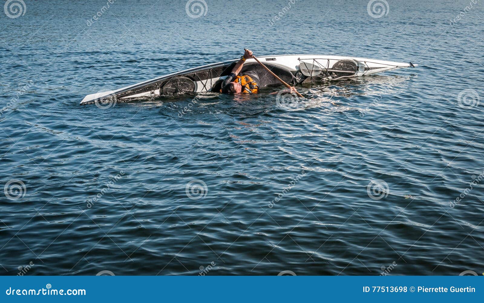 Kayak rolling technique 5 stock photo. Image of splash 77513698