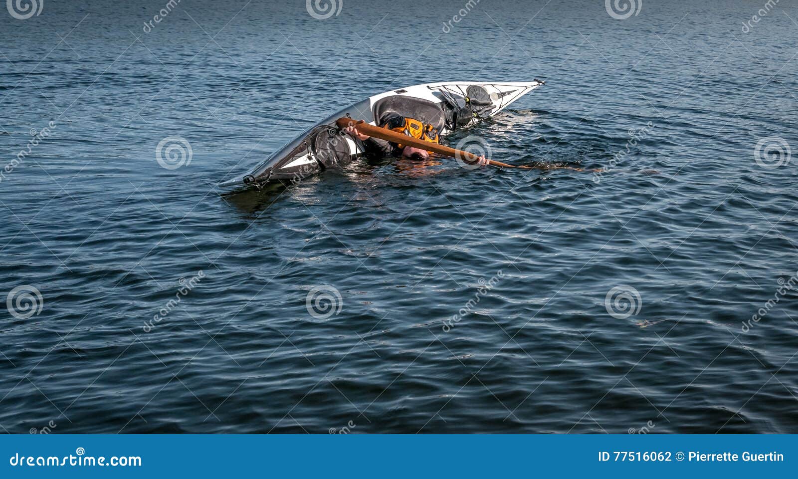 Kayak rolling technique 8 stock photo. Image of wetsuit 77516062