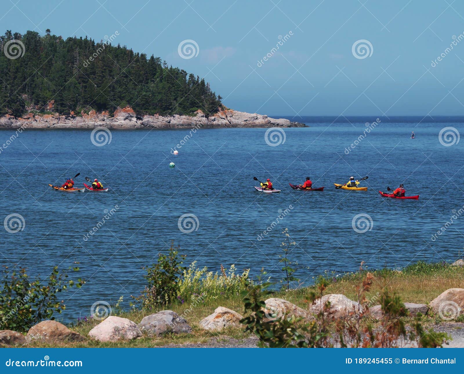kayakers in the parc du bic in quebec
