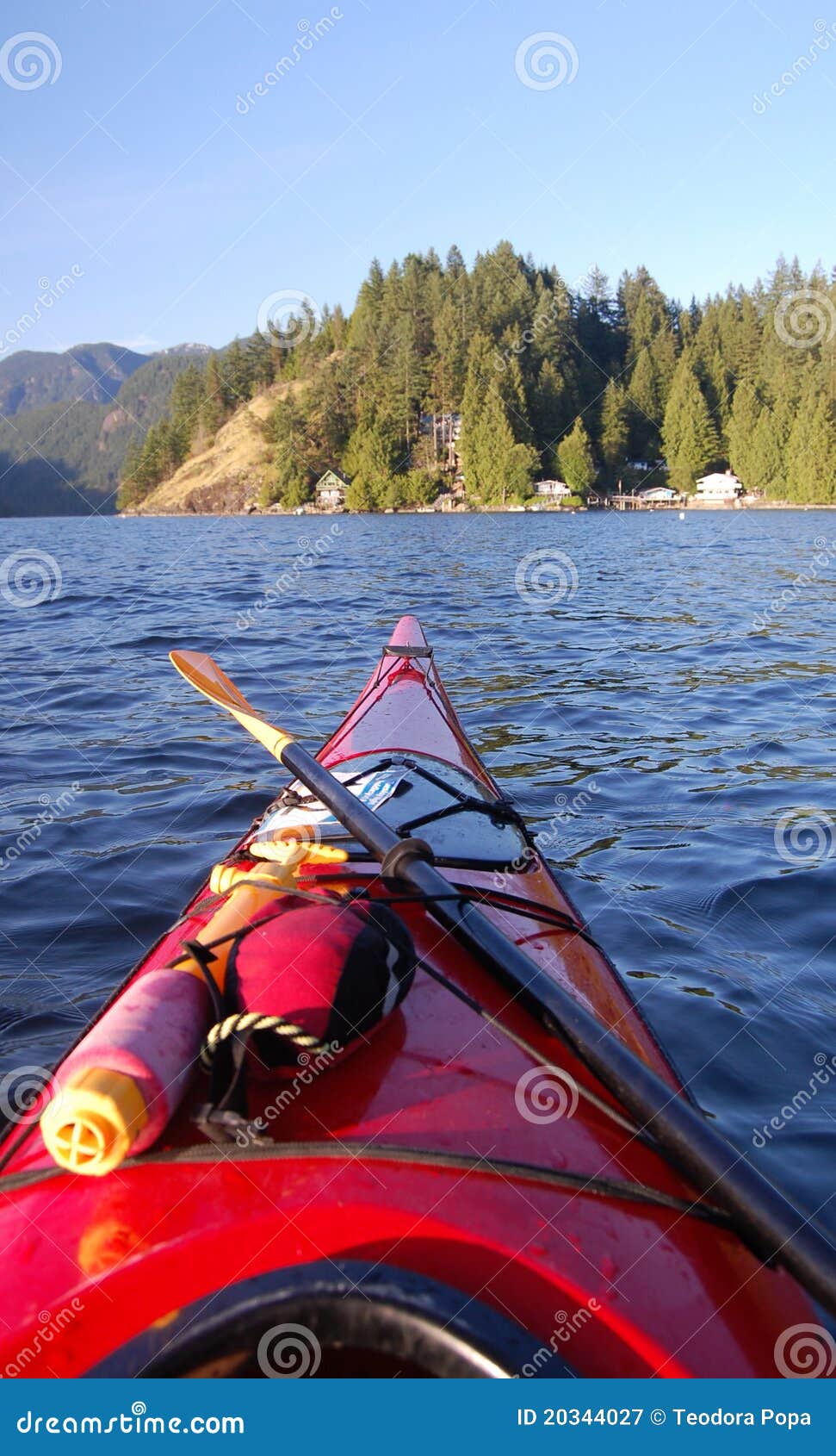 Kayaking in Deep Cove stock image. Image of recreation 20344027