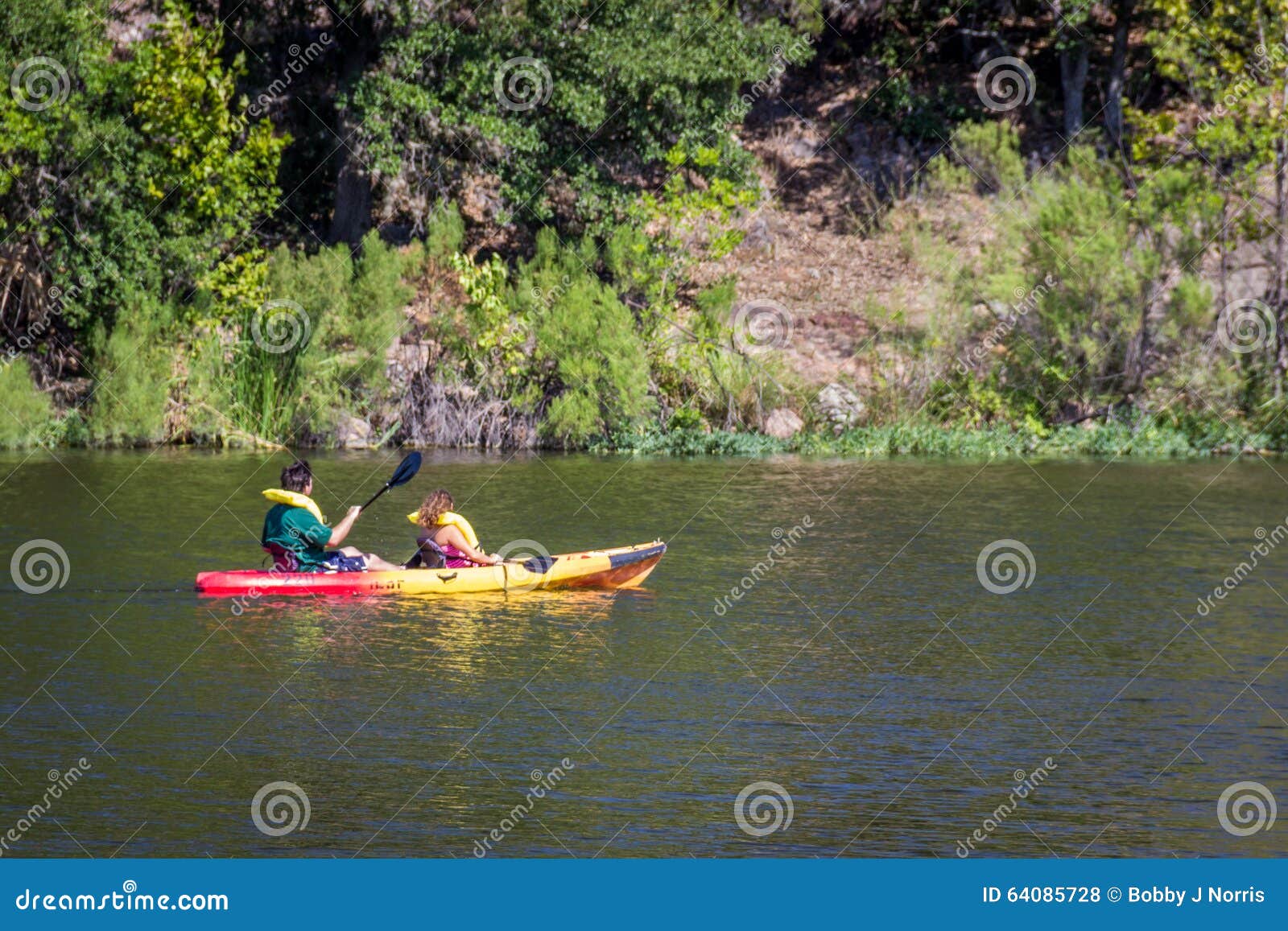 Kayaking at Inks Lake editorial stock photo. Image of trees 64085728