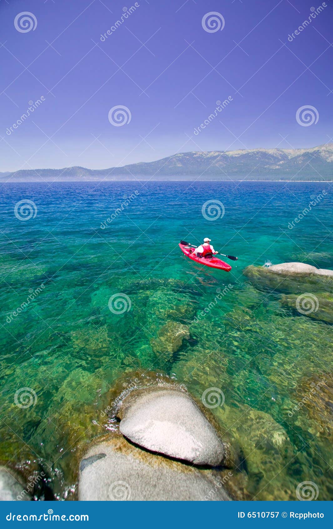 Kayaking on Lake Tahoe stock image. Image of area, kayaking 6510757