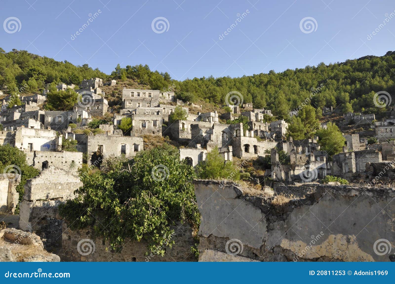 Kayakoy town in Turkey stock image. Image of outside 20811253