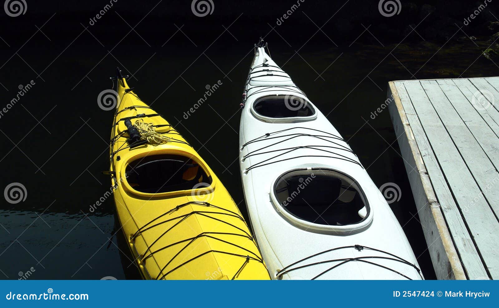 Kayaks stock photo. Image of resting, sport, paddle, yellow 2547424