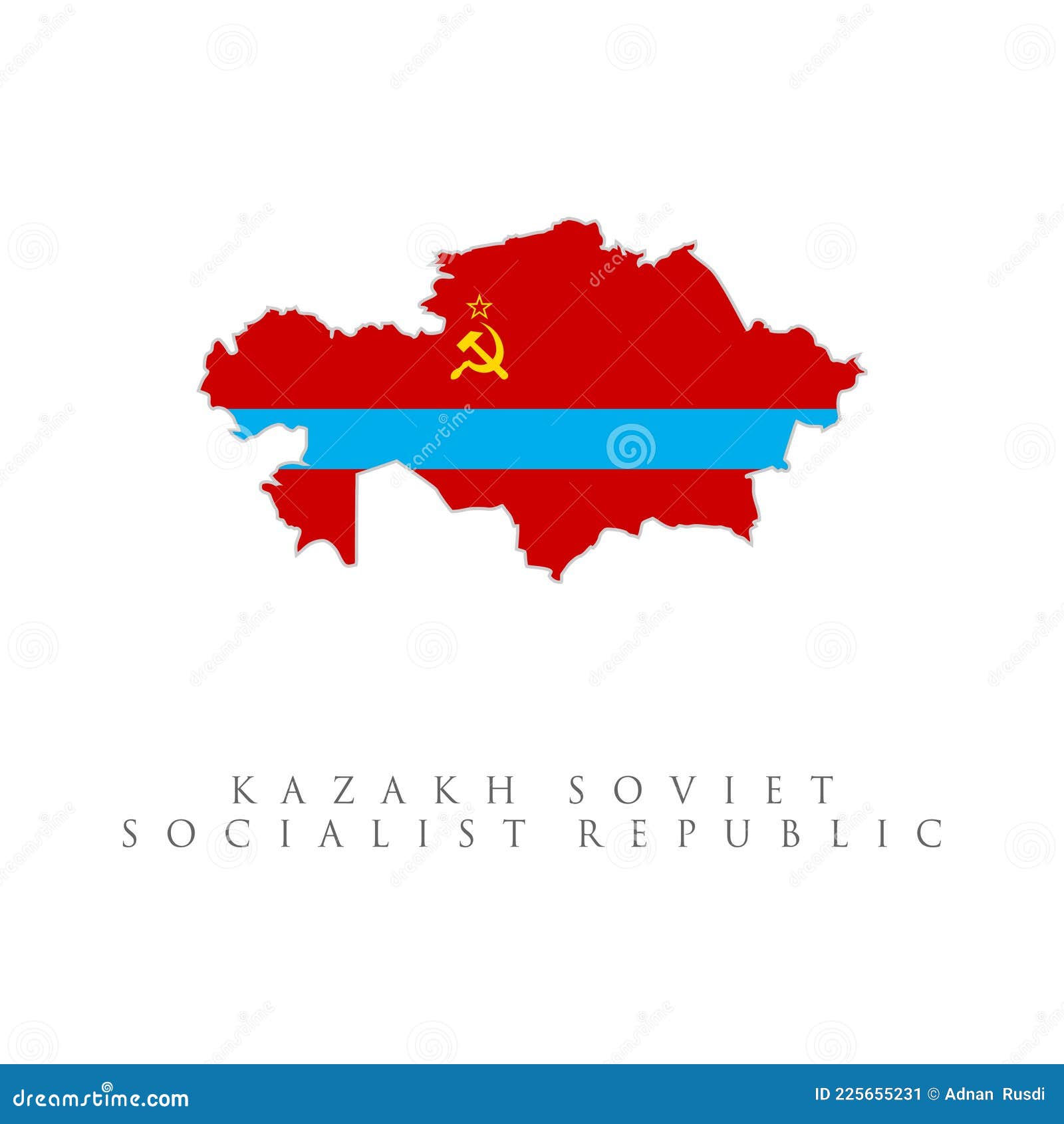 Kazakhstan Map Russia Flag Colors Stock Illustration 1402689083