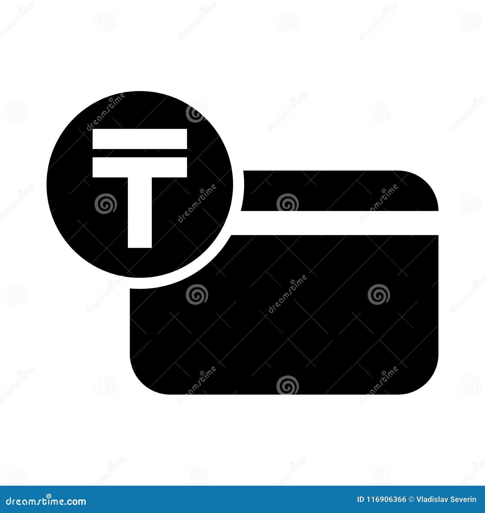 Kazakhstani Tenge Credit Card Icon Stock Illustration - Illustration of