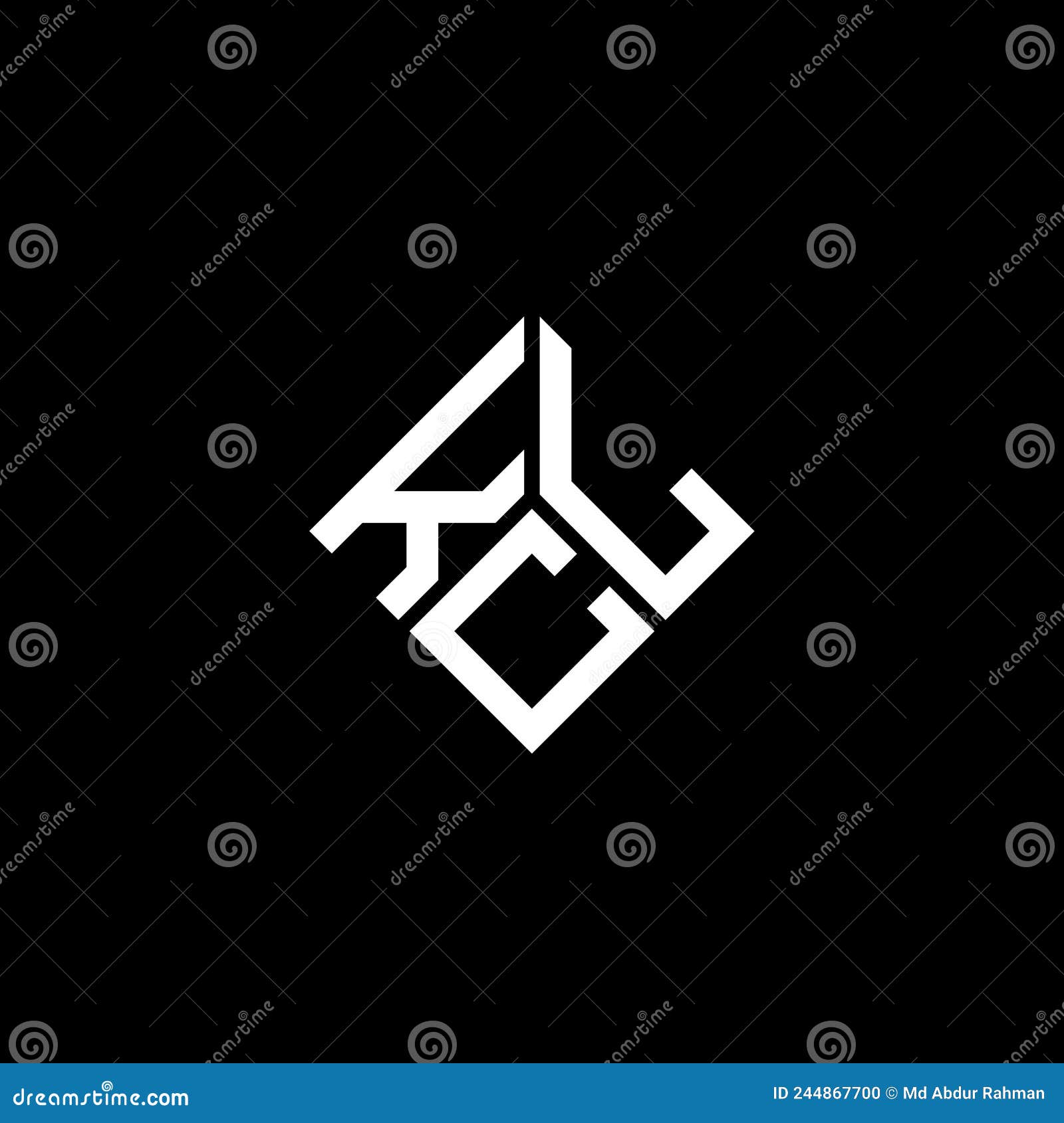 kcl letter logo  on black background. kcl creative initials letter logo concept. kcl letter 