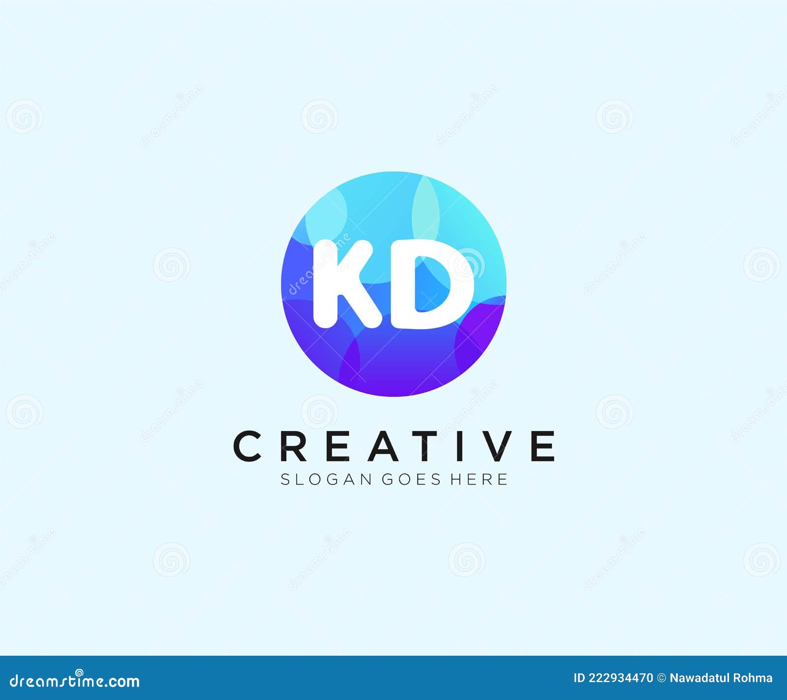 KD Initial Logo with Colorful Circle Template Vector Stock Vector ...