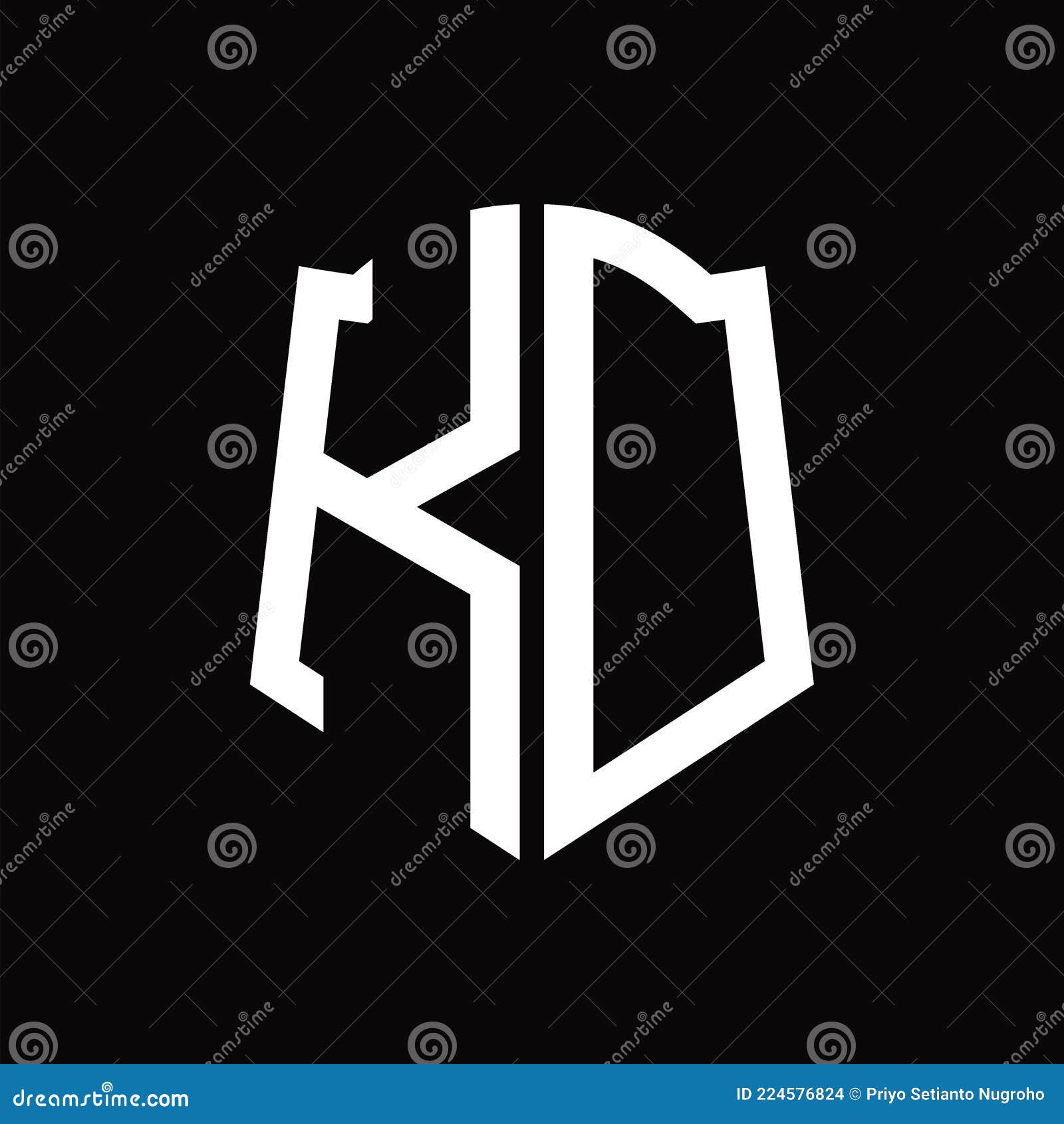 KD Logo Monogram with Shield Shape Ribbon Design Template Stock Vector ...
