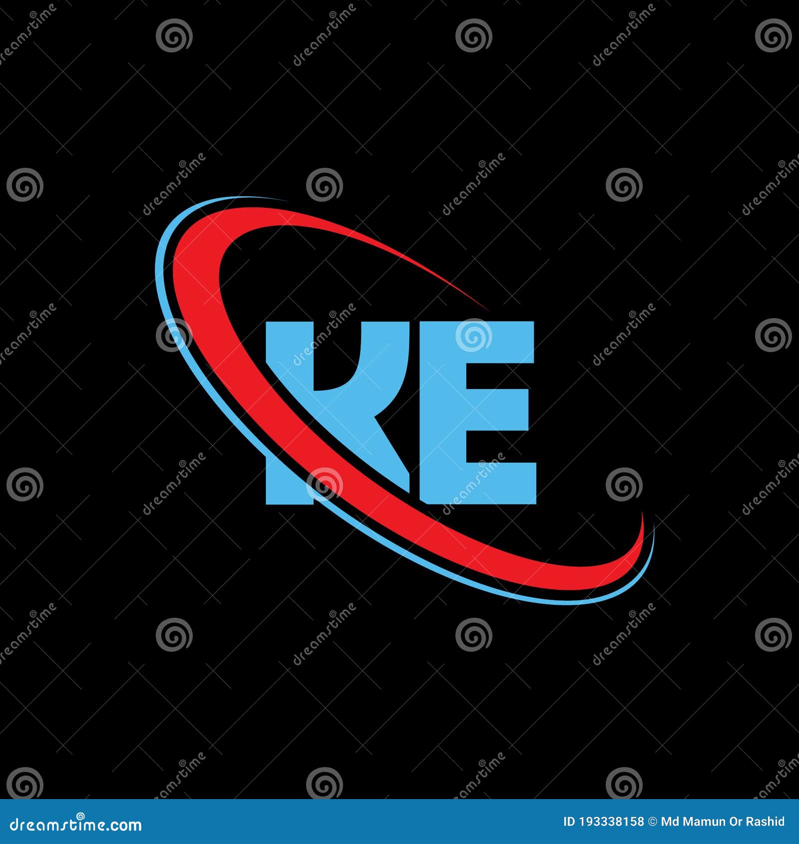 KE Letter Logo Design. KE Logo Red and Blue Color Stock Vector ...