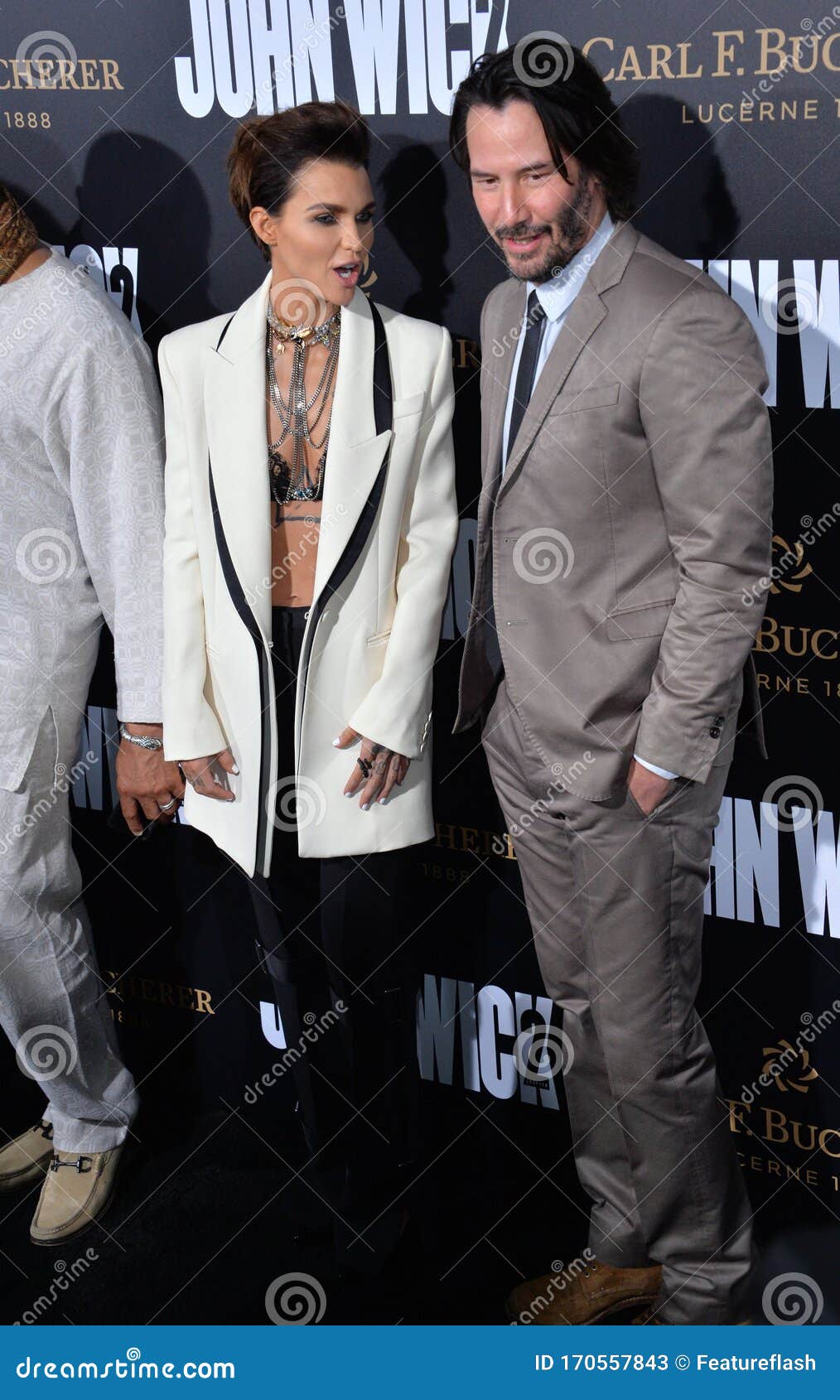 From the cast, actor Keanu Reeves and actress Ruby Rose pose on arrival for  the premiere of the film John Wick Chapter Two in Hollywood, C…