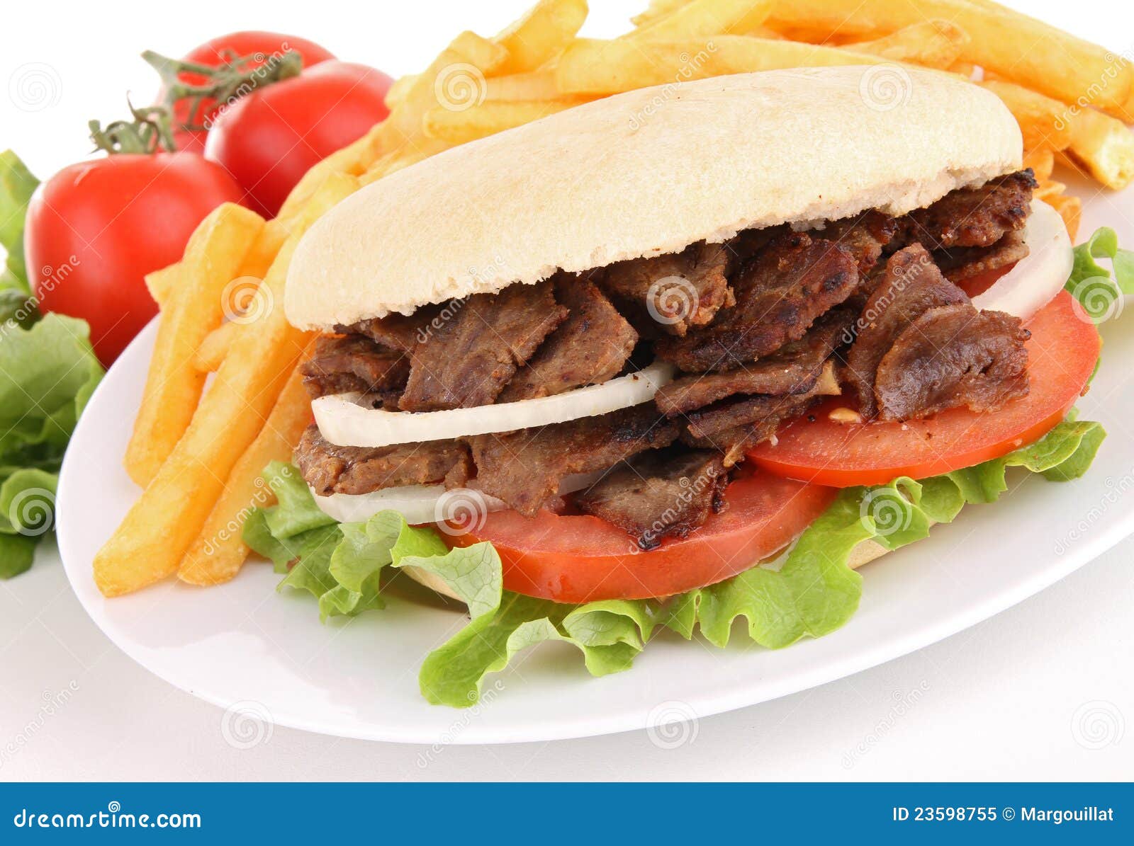 Kebab stock image. Image of salad, bread, onion, turkish - 23598755