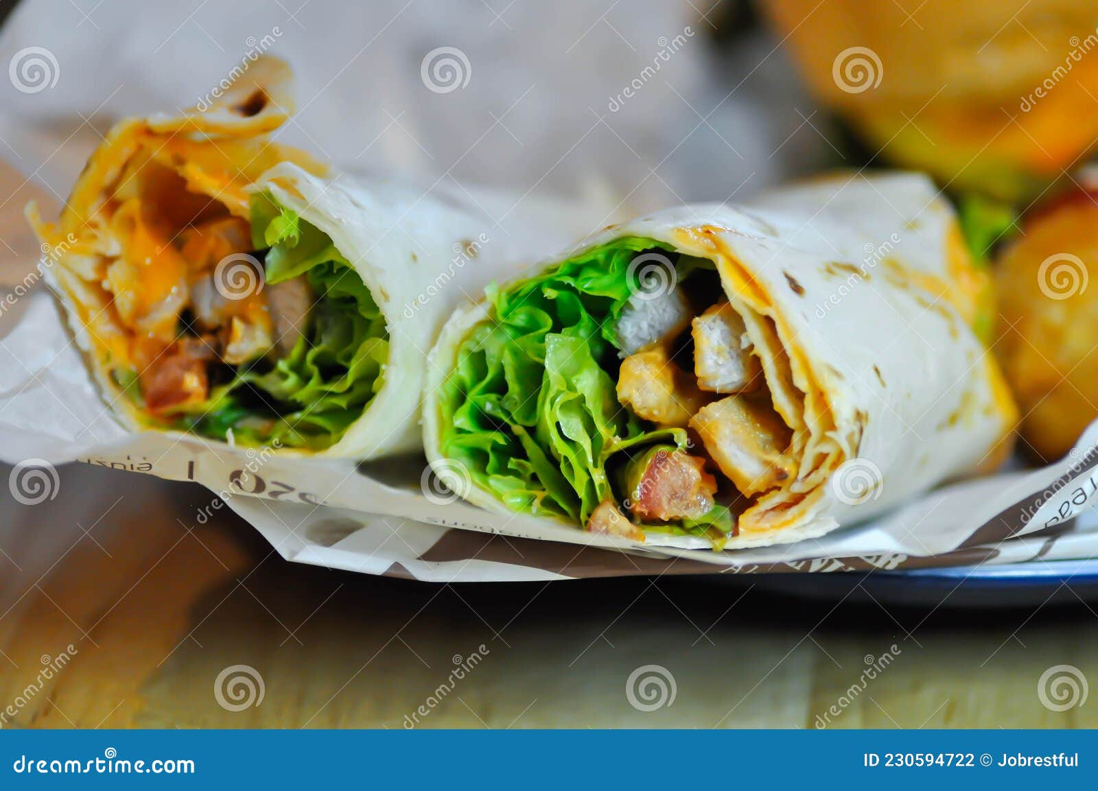 Kebab ,pork Wraps or Taco or Vegetable Roll or Mexican Rolls Stock