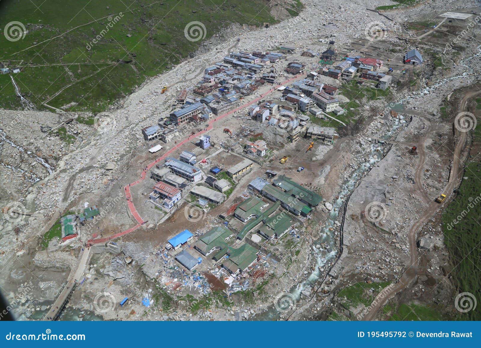 kedarnath temple aerial view