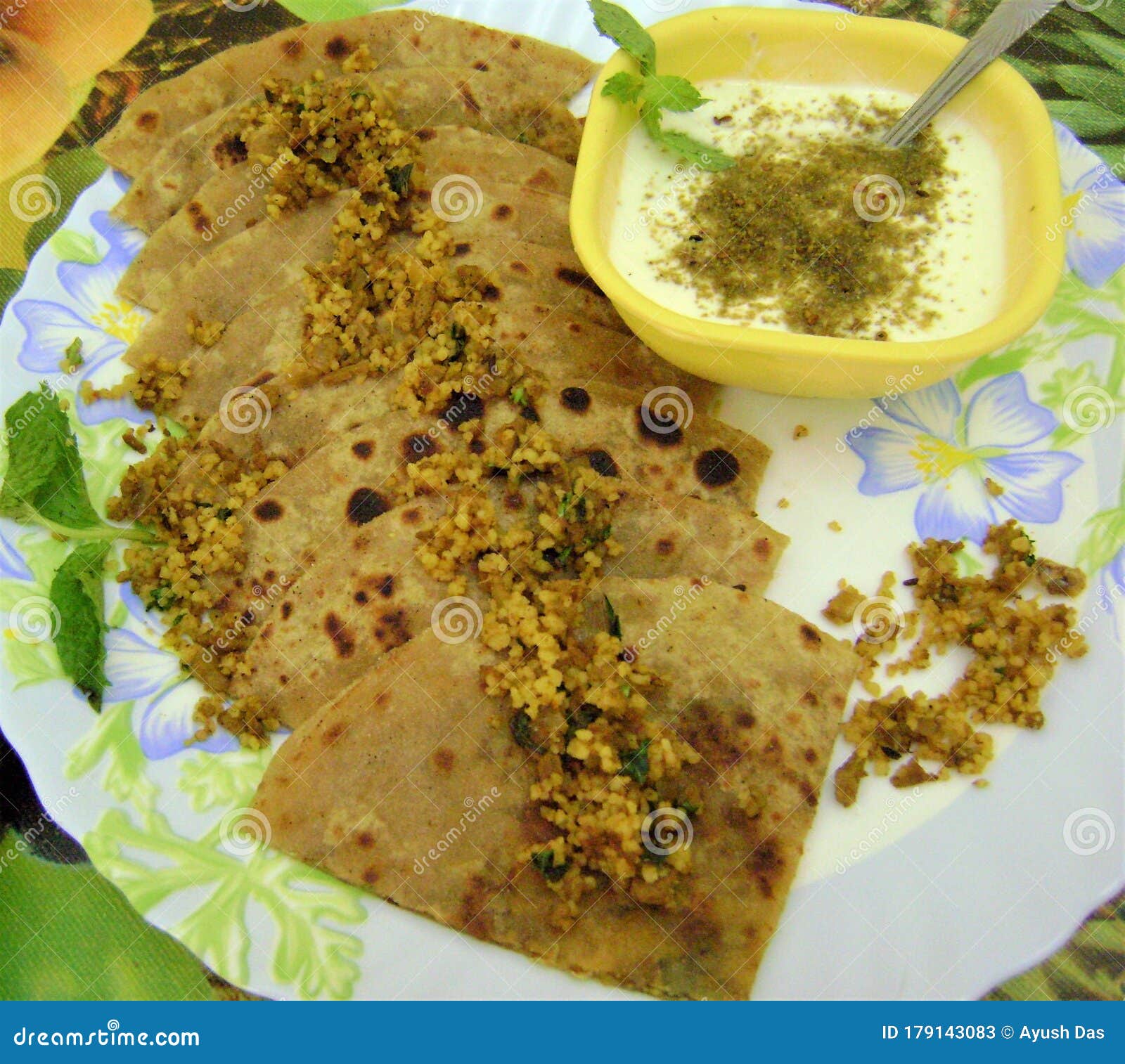 Keema Couscous Paratha Indian Cuisine Stock Image Image Of Indian Haldi 179143083