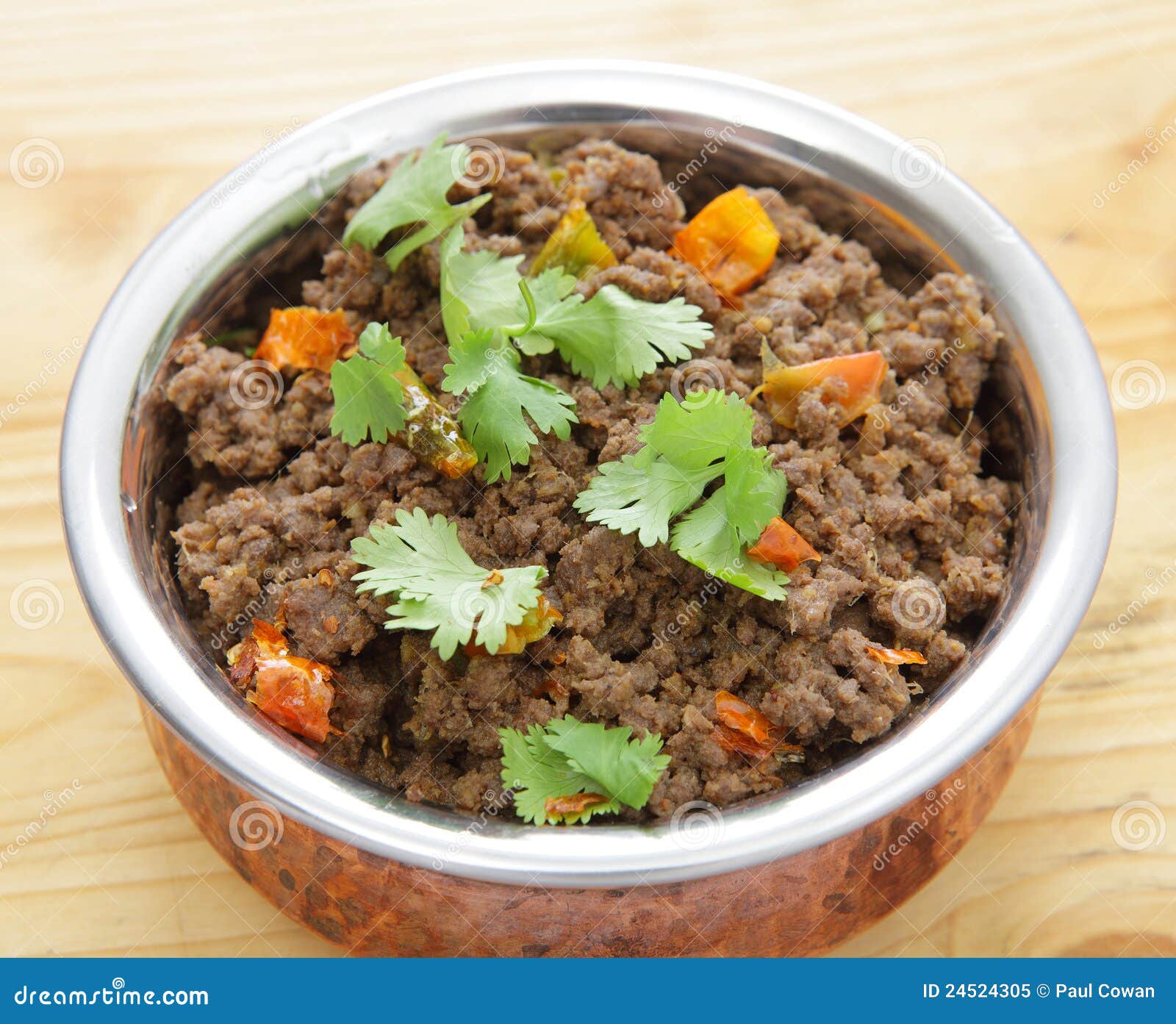 Keema minced beef curry stock image. Image of coriander 24524305