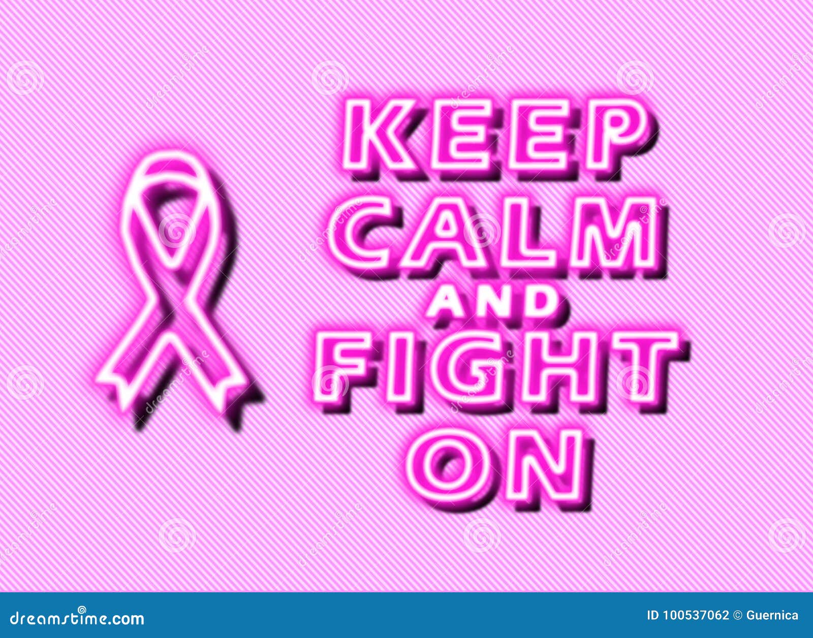 Keep Calm And Fight On Breast Cancer Stock Illustration