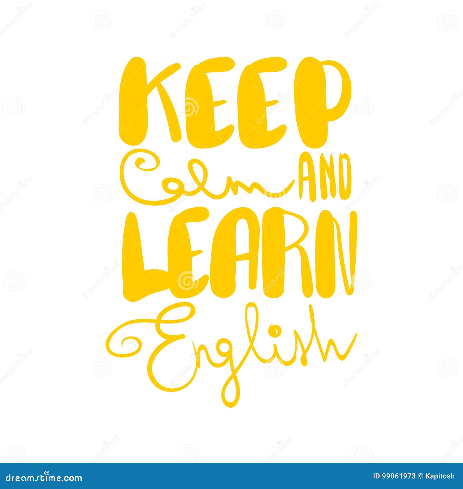 Keep Calm and Learn English Stock Vector Illustration of decoration