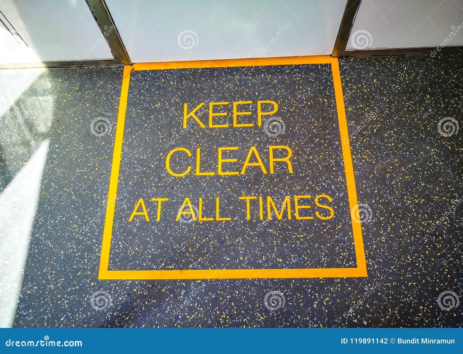 Keep Clear Warning Sign On A Metal Fence During Reconstruction Of A