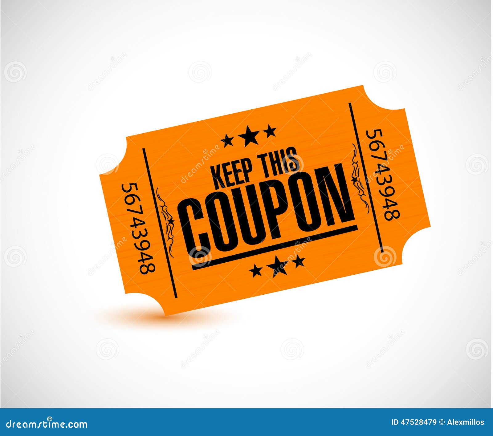Keep this Coupon. Orange Ticket Illustration Stock Illustration