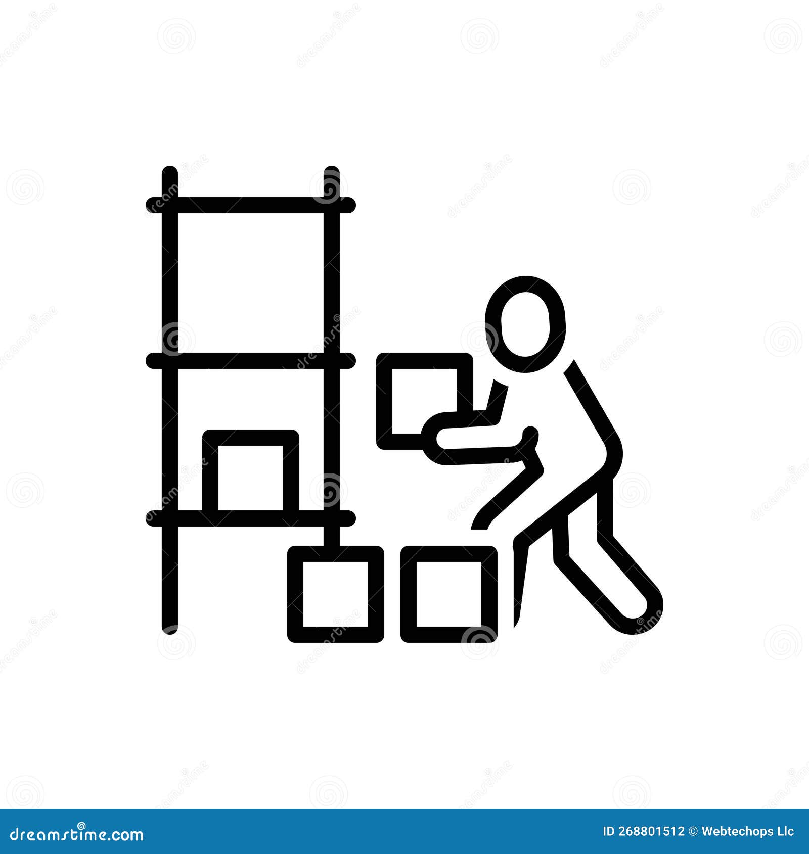 Black Line Icon for Keep, Carry and Safe Stock Vector Illustration of packages, save 268801512