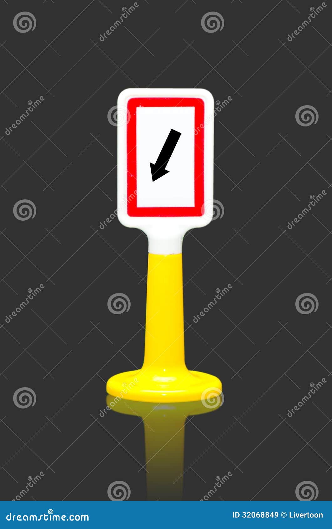 Keep left traffic sign toy