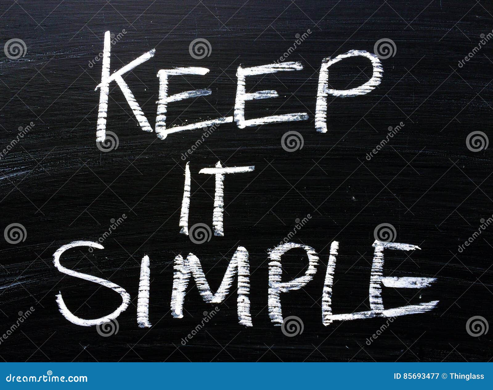 keep it simple message on a blackboard