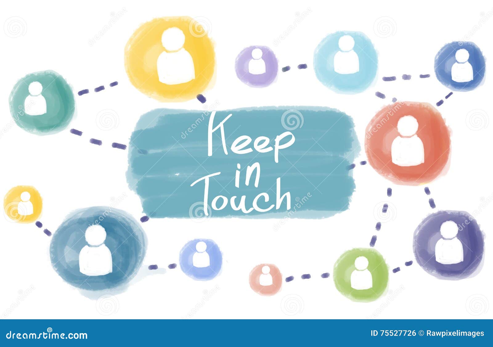 keep in touch connect follow social media follow concept
