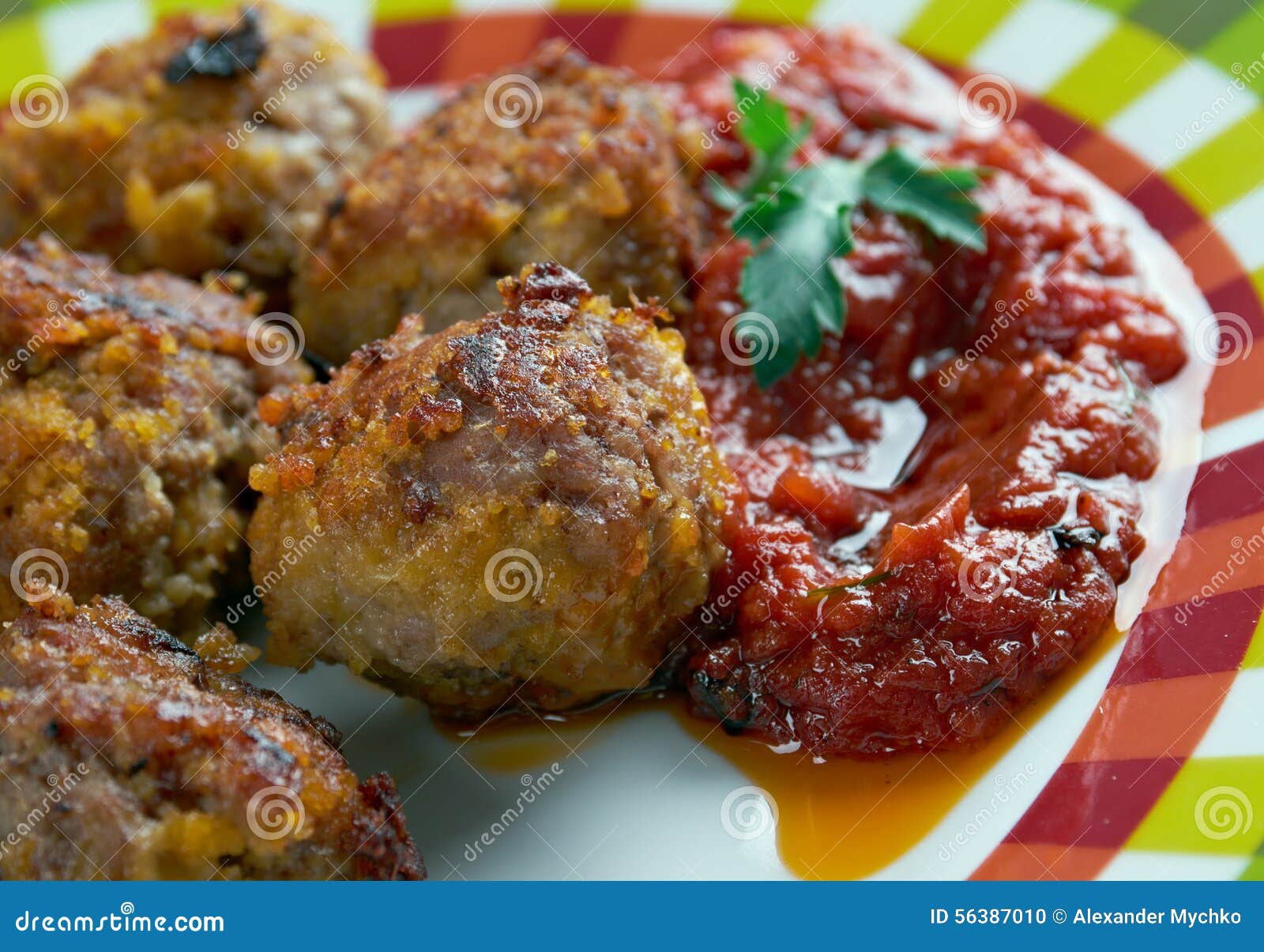 Keftedakia Greek Meatballs stock photo. Image of meal - 56387010