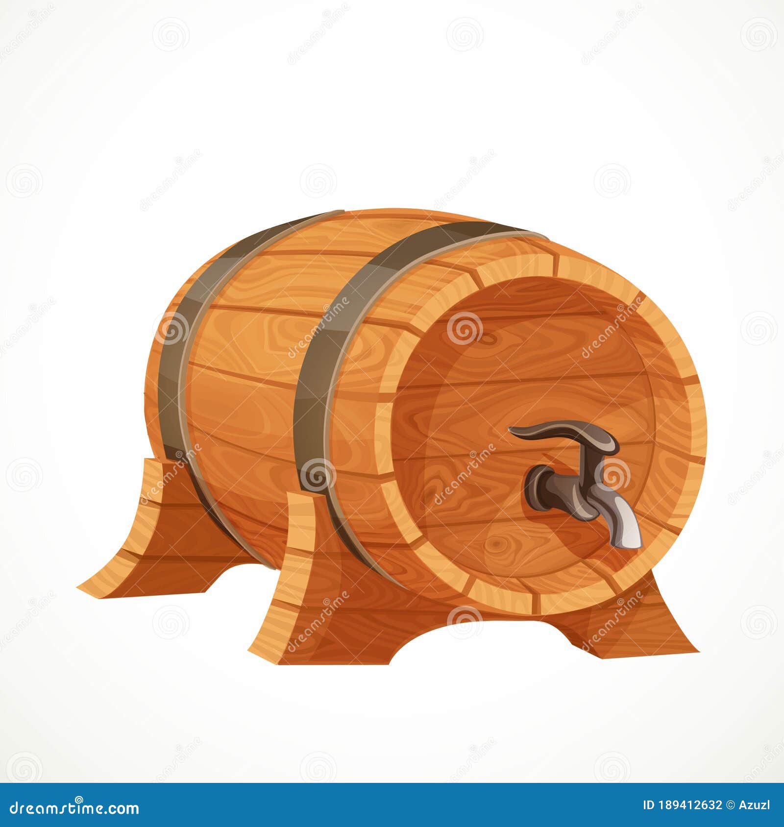 Keg of Ale with Tap Object Isolated on White Background Stock ...