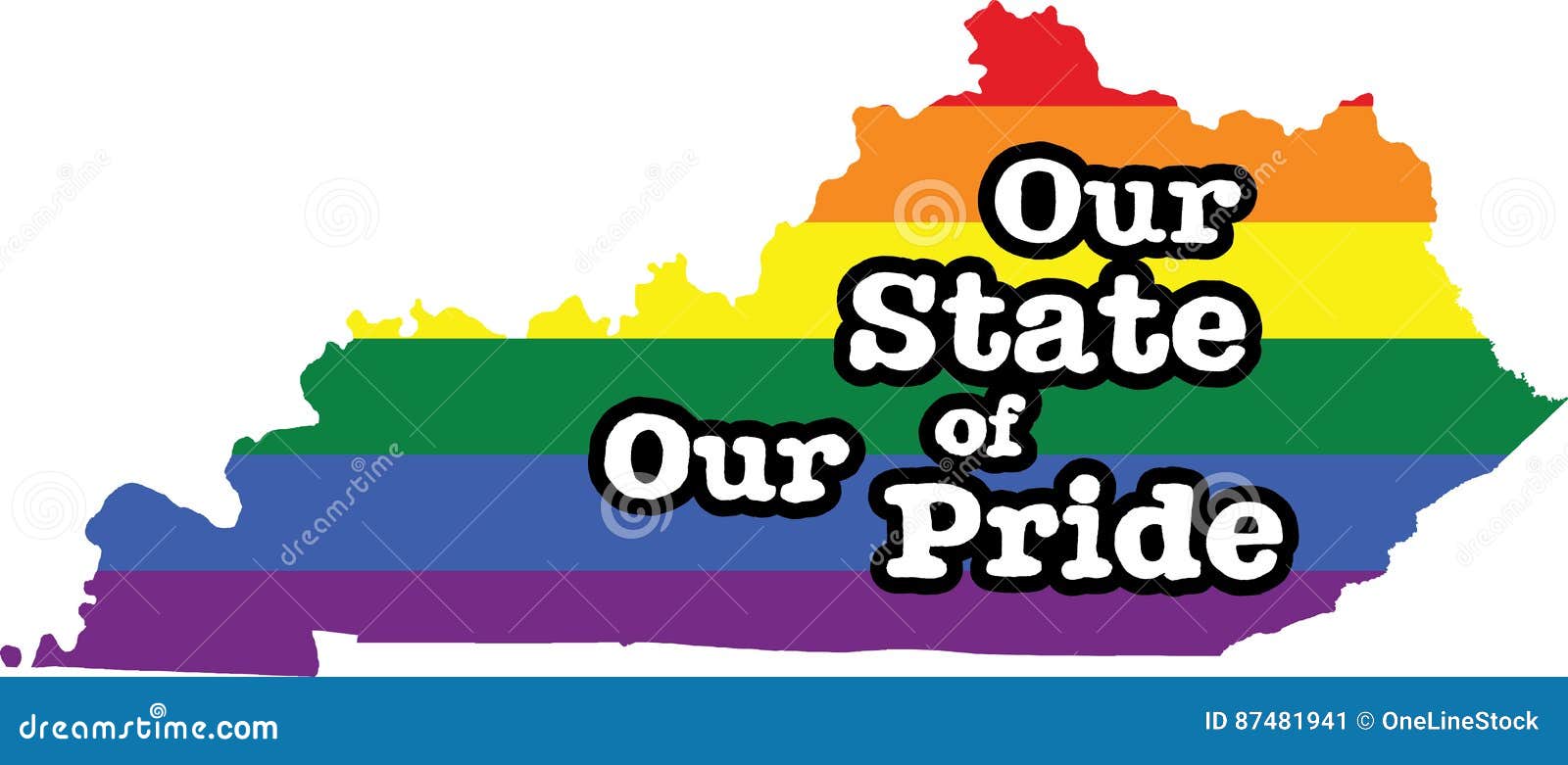 Kentucky Gay Pride Vector State Sign Stock Vector Illustration of