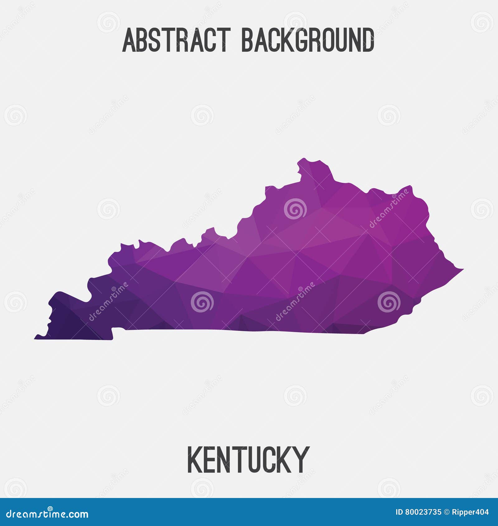kentucky map in geometric polygonal,mosaic style.