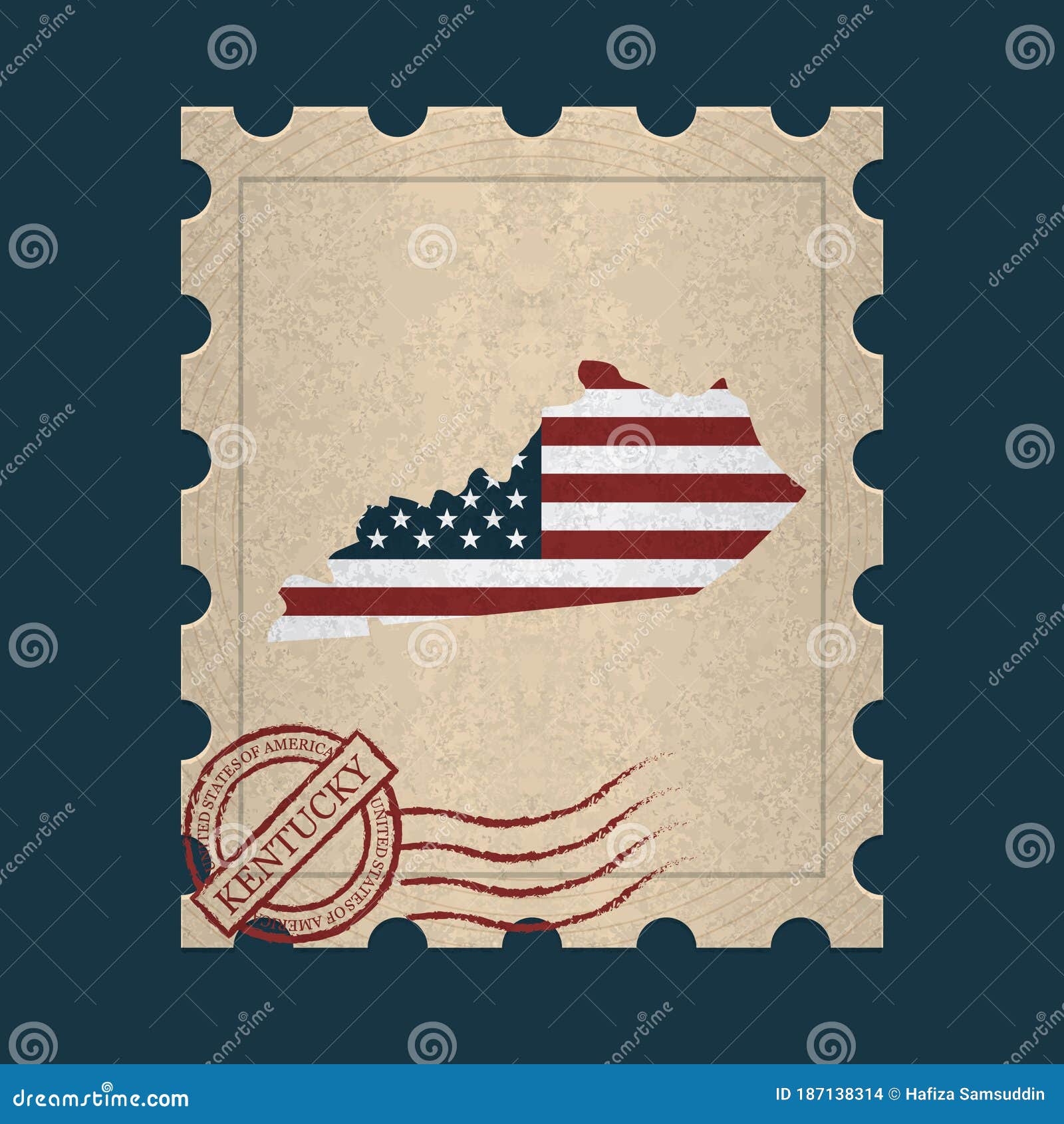 Kentucky Postage Stamp. Vector Illustration Decorative Design Stock