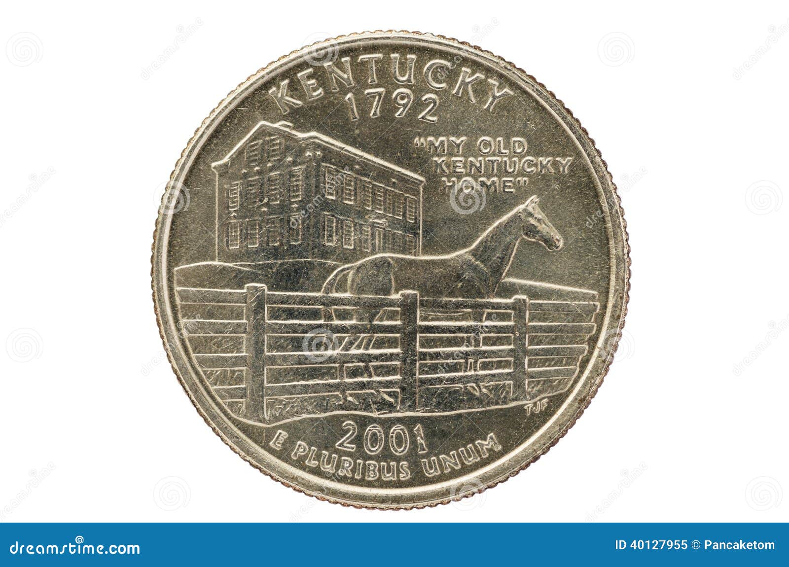 Kentucky State Quarter Coin Stock Image Image of cash, worn 40127955
