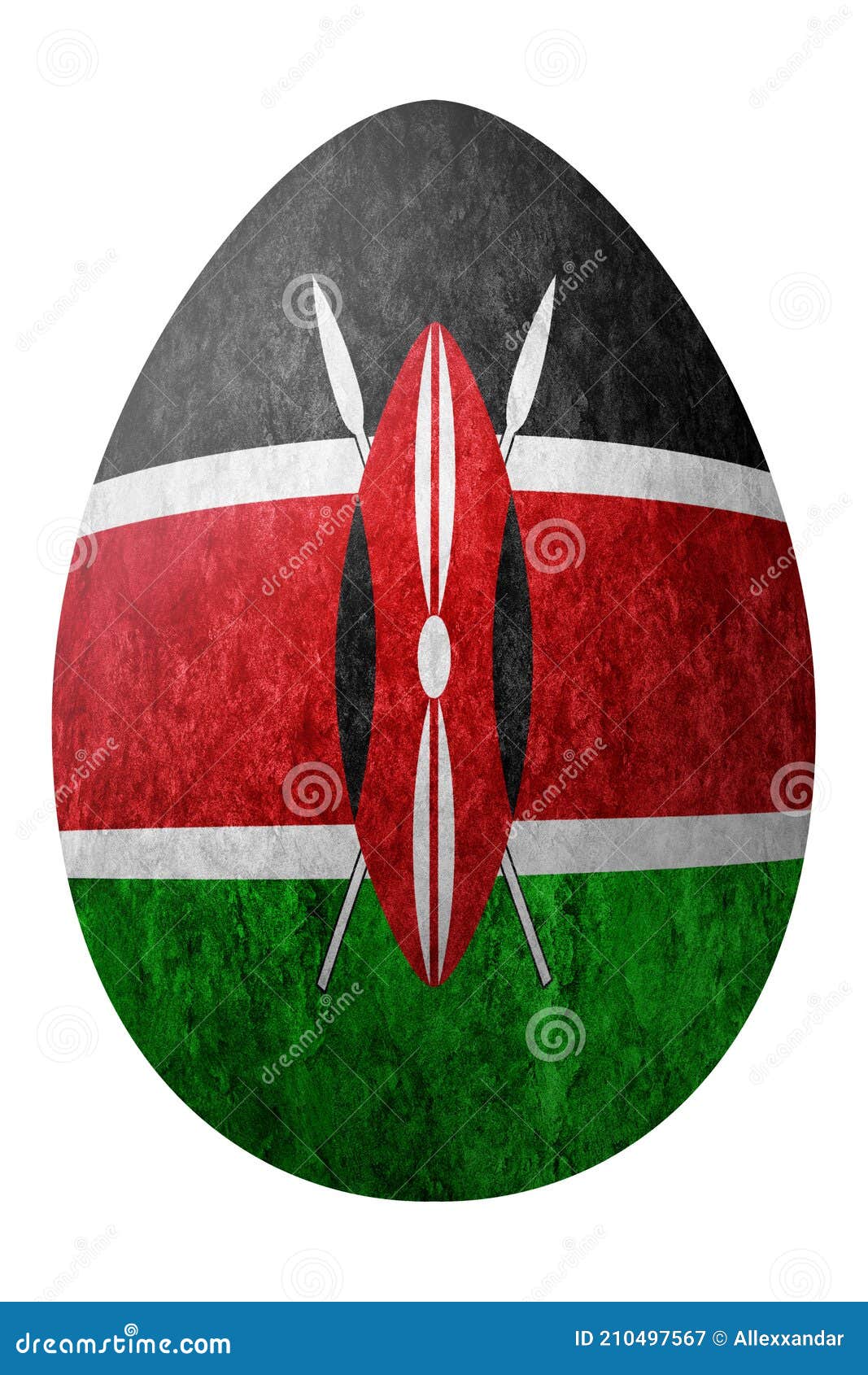 Kenya Easter Egg, National Flag Egg Stock Illustration Illustration