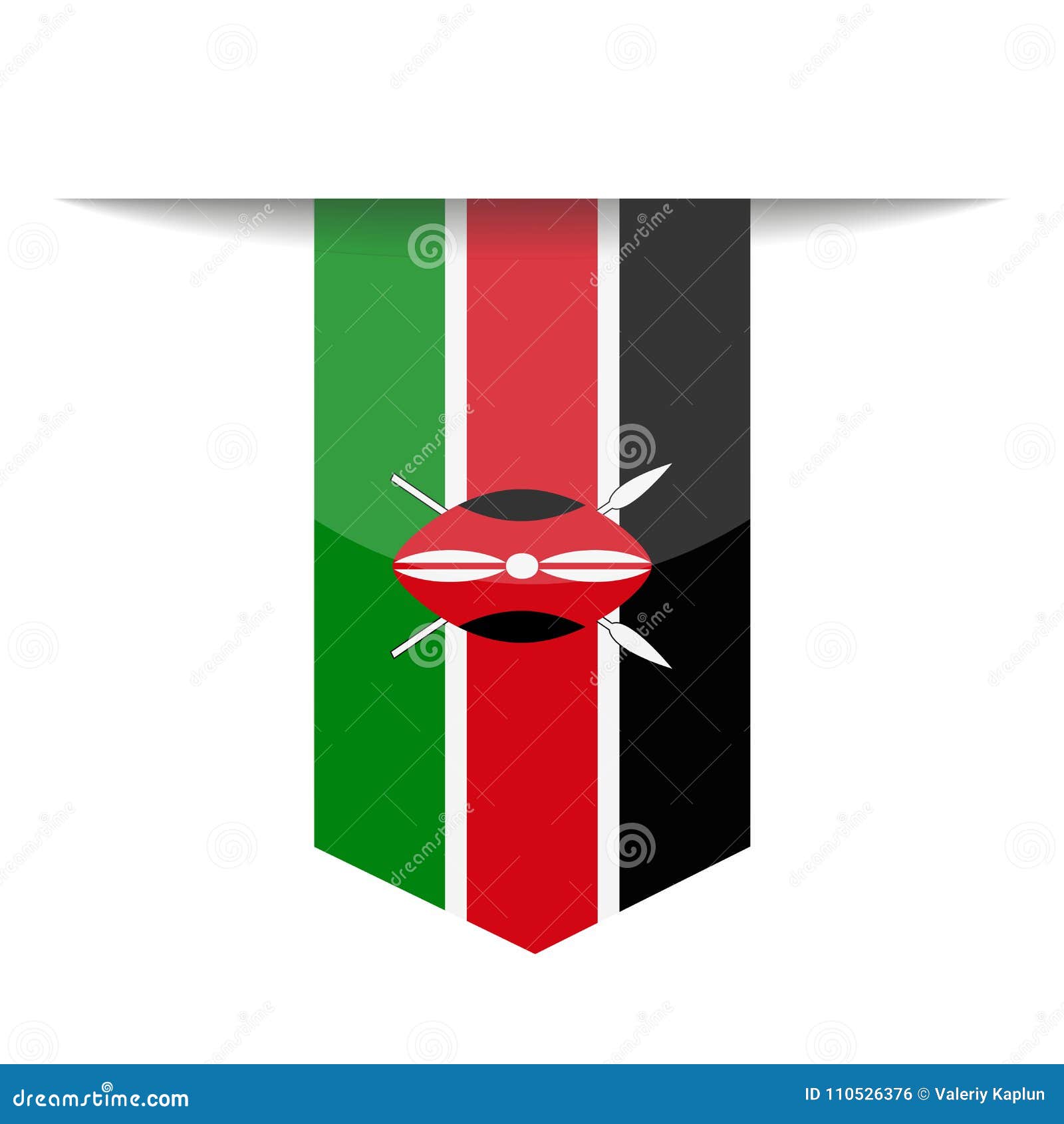 Kenya Flag Vector Bookmark Icon Stock Illustration Illustration of