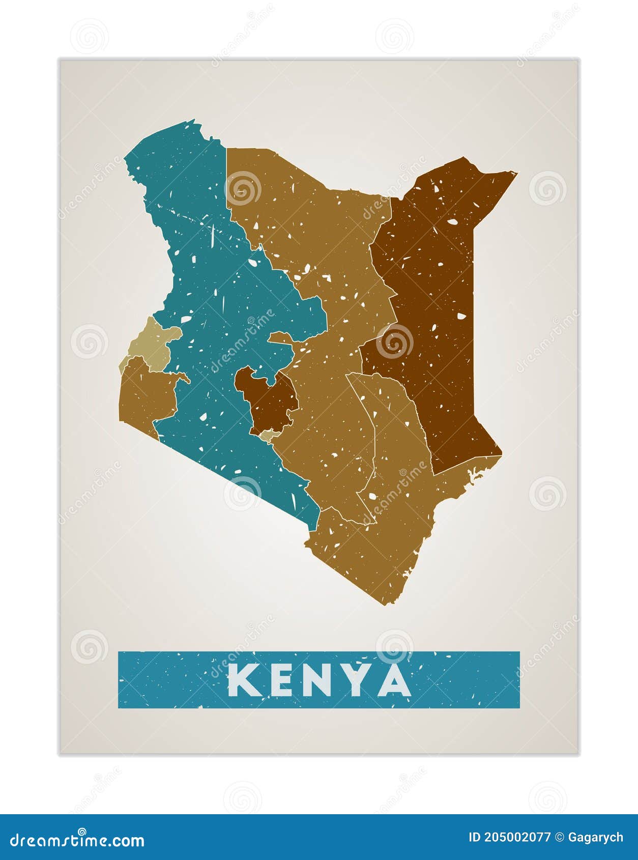 Kenya map. stock vector. Illustration of facture, design - 205002077