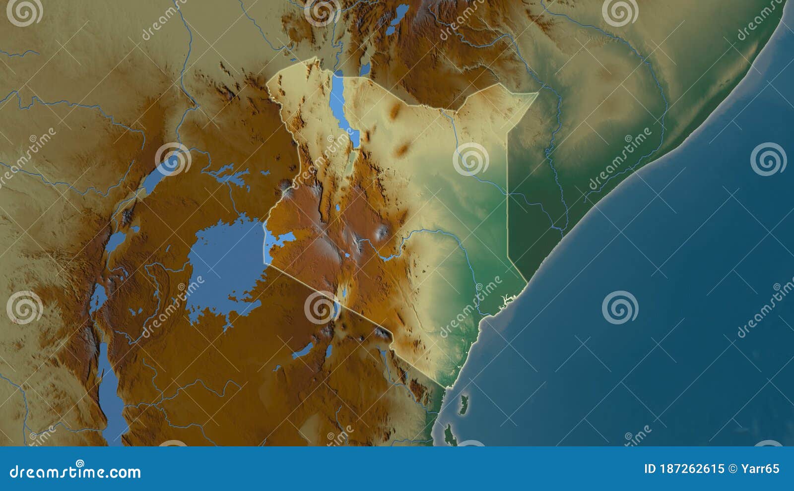 Kenya Relief. Composition Stock Illustration Illustration of