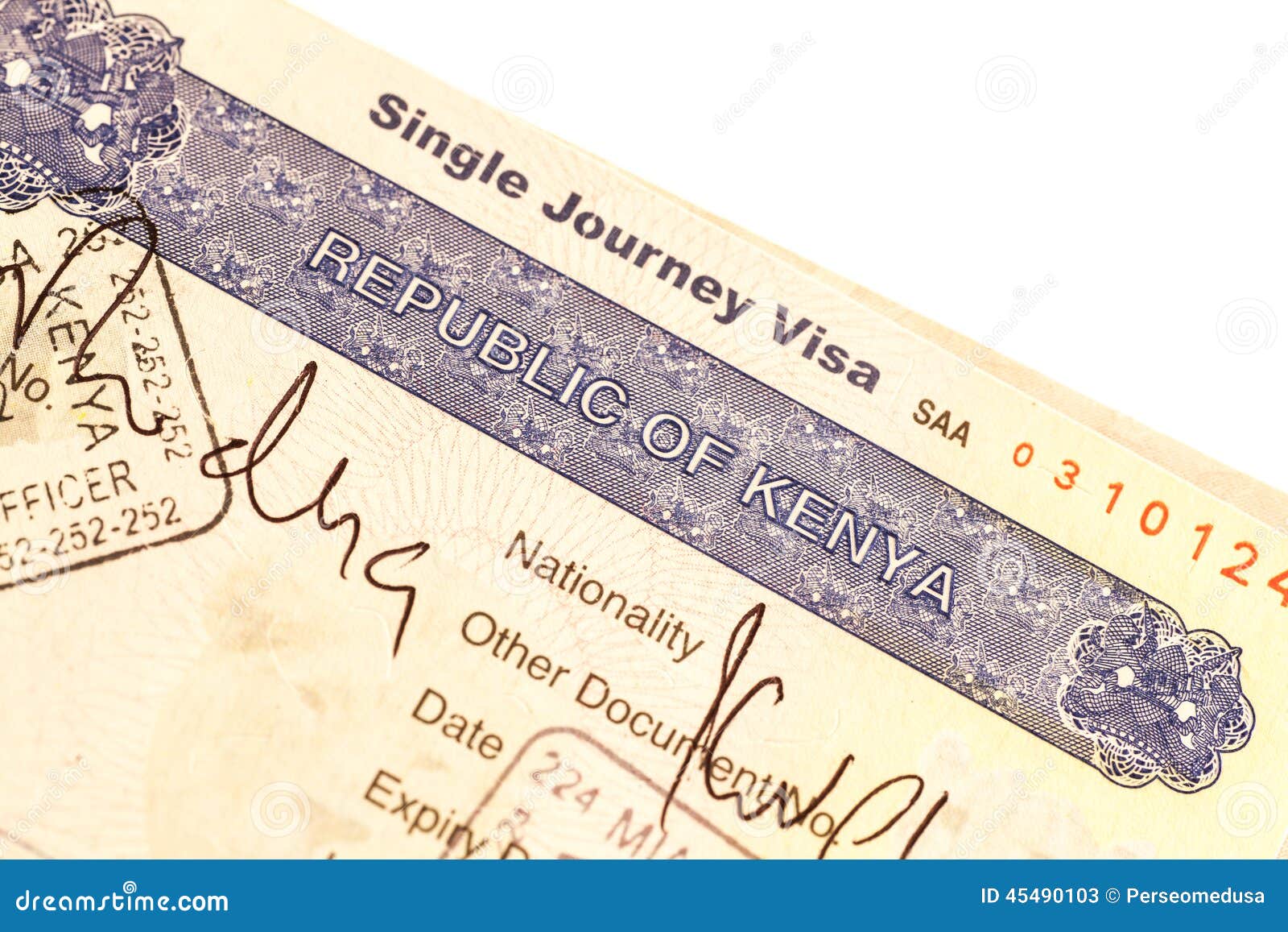 Kenya visa stock image. Image of citizen, stamp, country 45490103