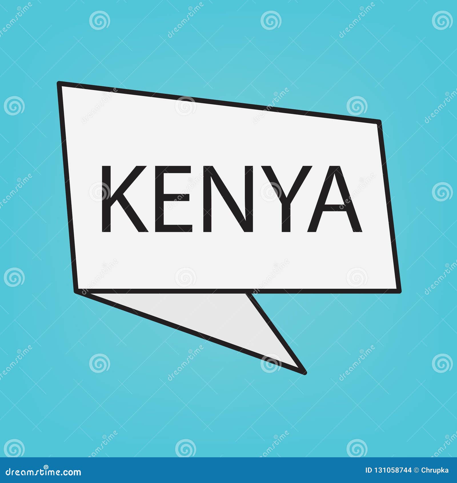 Kenya word on a sticker stock vector. Illustration of vector 131058744