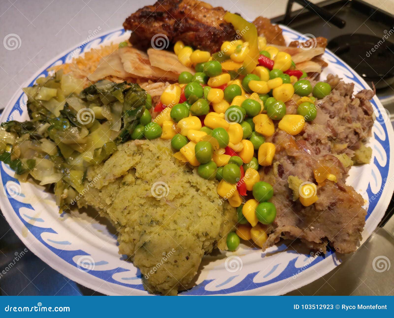 Kenyan Dish on a Disposable Plate Stock Image Image of plate